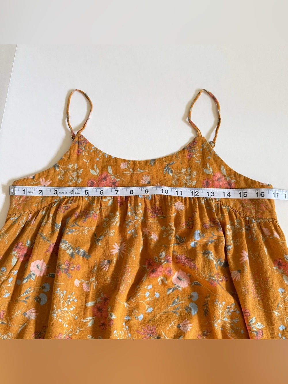Natural Life mustard yellow floral print maxi dress size S, cottage core, frolic - Picture 11 of 12